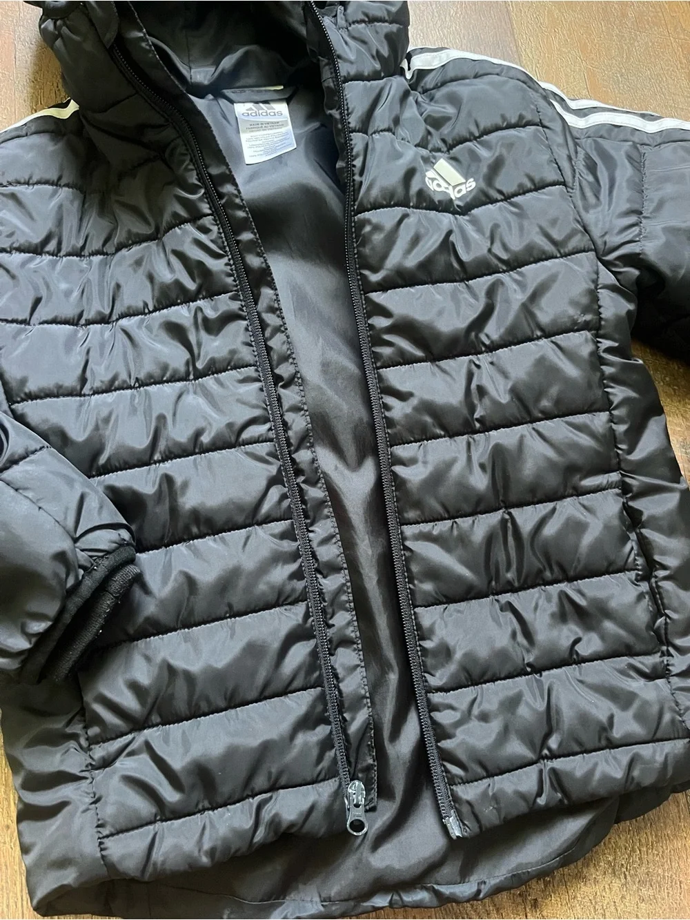 Adidas puffer coat black size XS or 6
